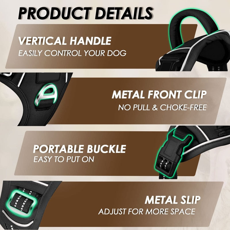 Adjustable No-Pull No-Choke Harness